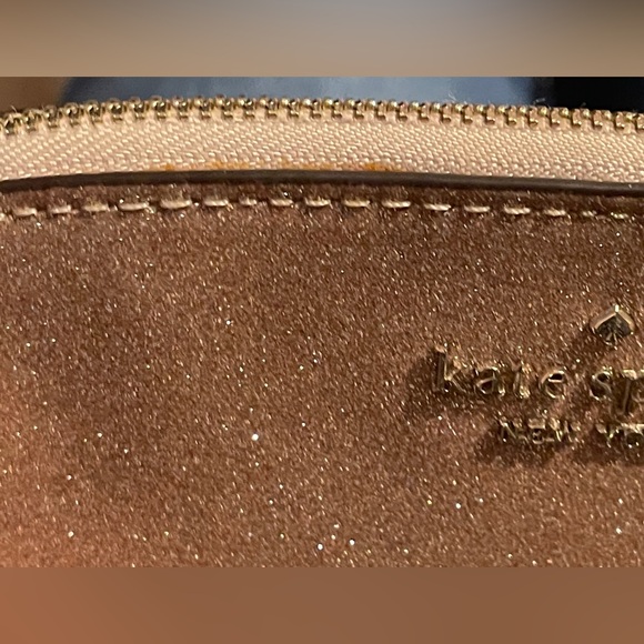 Kate Spade New York Rose Gold Tinsel Dome Sparkly Crossbody Bag *Minor Stains* - Picture 10 of 13
